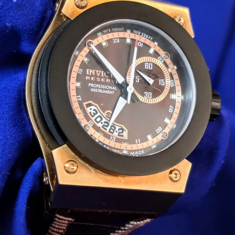 Invicta Akula Swiss Made Reserve Russian Diver Rose Gold GMT Mens Watch NWOT